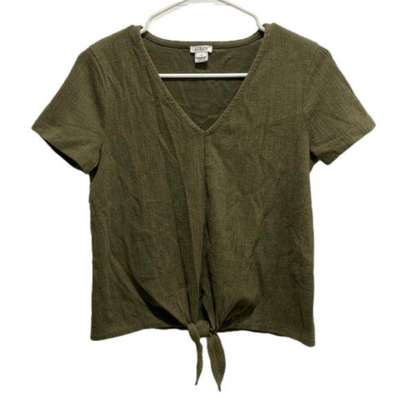 J. Crew Tops - J.CREW textured tie front shirt XS